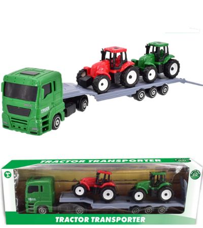 On The Farm - Tractor Transporter With 2 Tractors