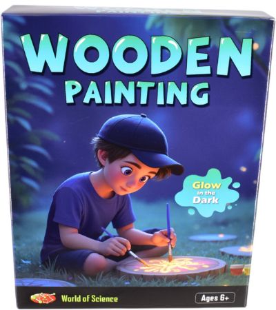 World Of Science Glow In The Dark Wooden Painting Kit