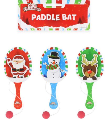 24x Wooden Christmas Biff Bats/Paddle Bats