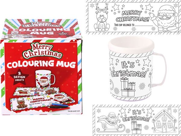 Merry Christmas - Colour Your Own Christmas Mug